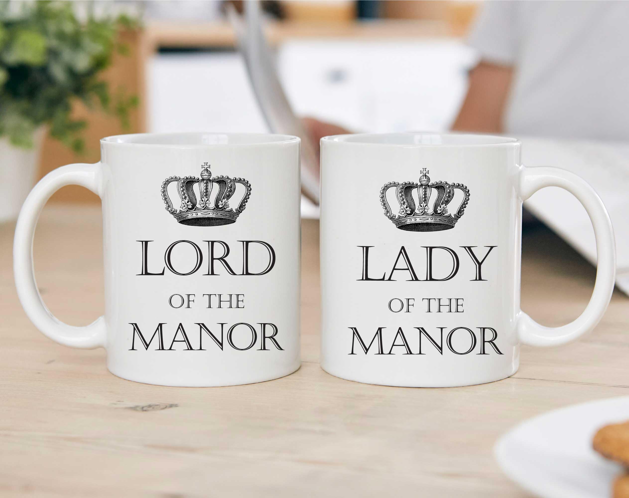 60 Second Makeover Limited Lord of The Manor and Lady of The Manor Mug Set Wedding Gifts Anniversary for Couple Present Couples Wedding Present Engagement New Home His and Hers