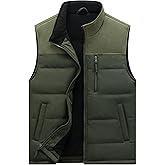 VtuAOL Men's Casual Fleece Lined Vest Outdoor Lightweight Vest Sleeveless Jacket for Travel Hiking