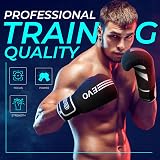 EVO Fitness Boxing Gloves Matte Black 10 Oz with Hand Wraps Men Women view 5