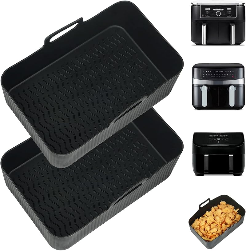 YQL Silicone Air Fryer Liners 9.5L Duo Ninja AF400UK DZ400UK 2pc