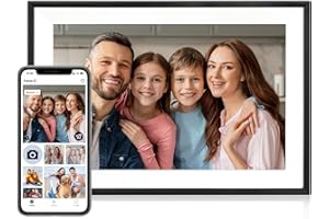 LINKDAZE Digital Picture Frame, 10.1 Inch Picture Frame with 1280*800 HD IPS Touch Screen, Smart Digital Photo Frame Built-in 32GB Memory, Auto-Rotate Easy Setup to Share Photos or Videos via AiMOR APP (Black)