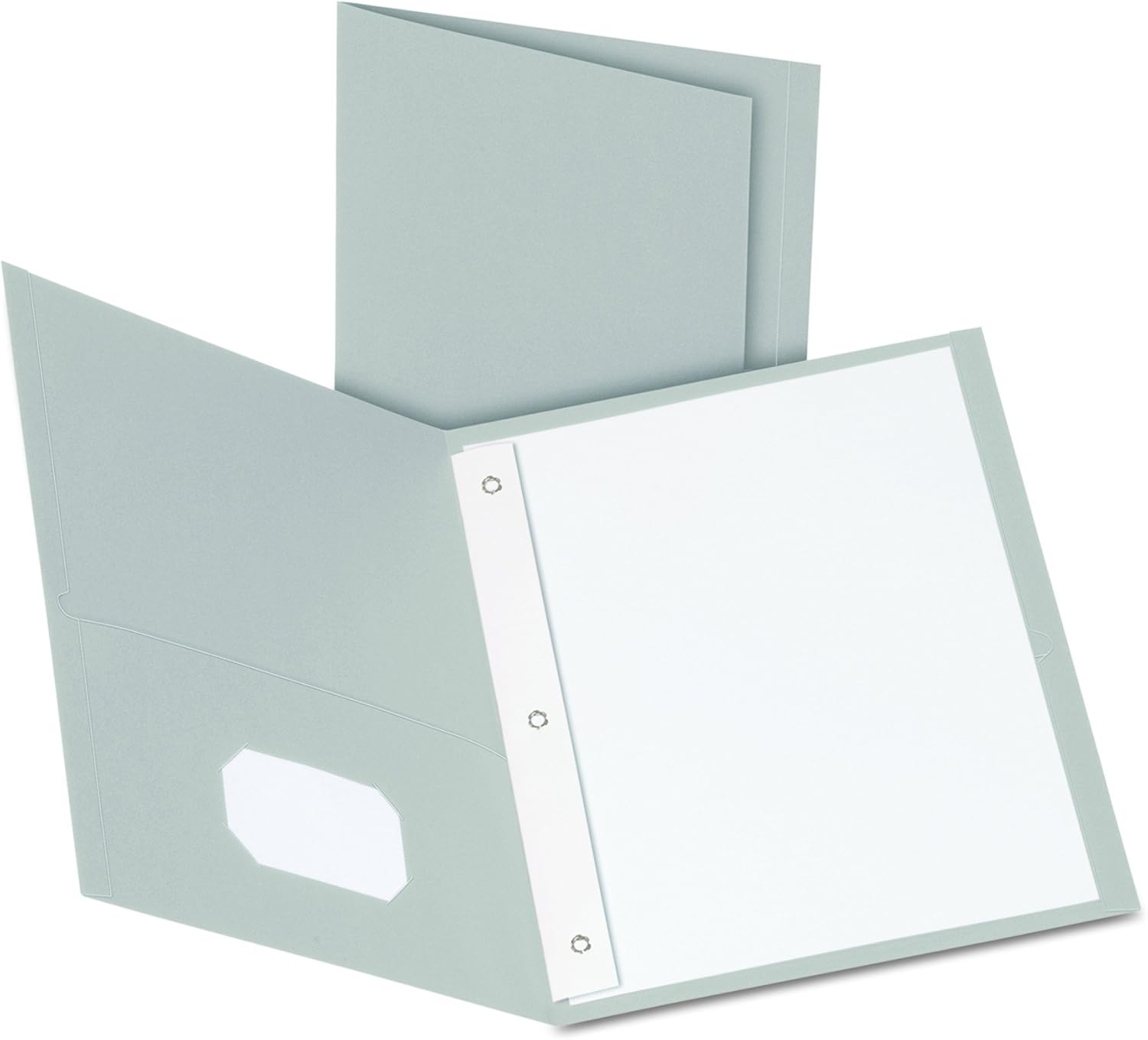 Oxford Two-Pocket Folders w/Fasteners, Gray, Letter Size, 25 per Box (57705) : Binder Pockets : Office Products