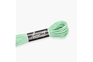 12 Pack of Premium Embroidery Thread Luca-S, 100% Giza Cotton, Oeko TEX Certified Stranded Cotton - 224 / DMC 563 / Anchor 20