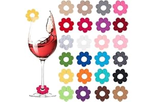 Paifeancodill Silicone Drink Markers, 24 Pcs Silicone Wine Glass Charms Markers, Wine Glass Charms, Wine Glass Tags, Reusable