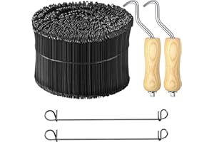 BRULVVR 1000 Pcs 16 Gauge Rebar Tie Wire-6” Long with 2 Rebar Tie Tools, Double Loop Annealed Steel Wire for Concrete Construction, Masonry and DIY Projects
