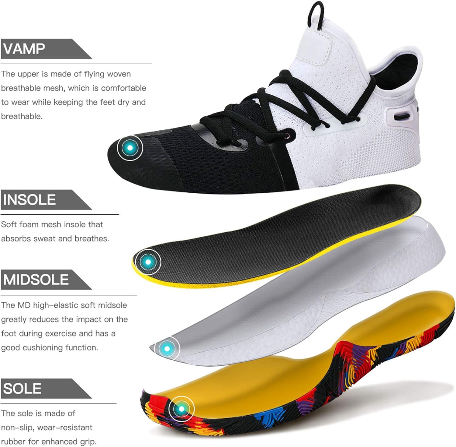  | ASHION Big/Youth Kids' Cool Basketball Shoe Sports Trainers | Basketball