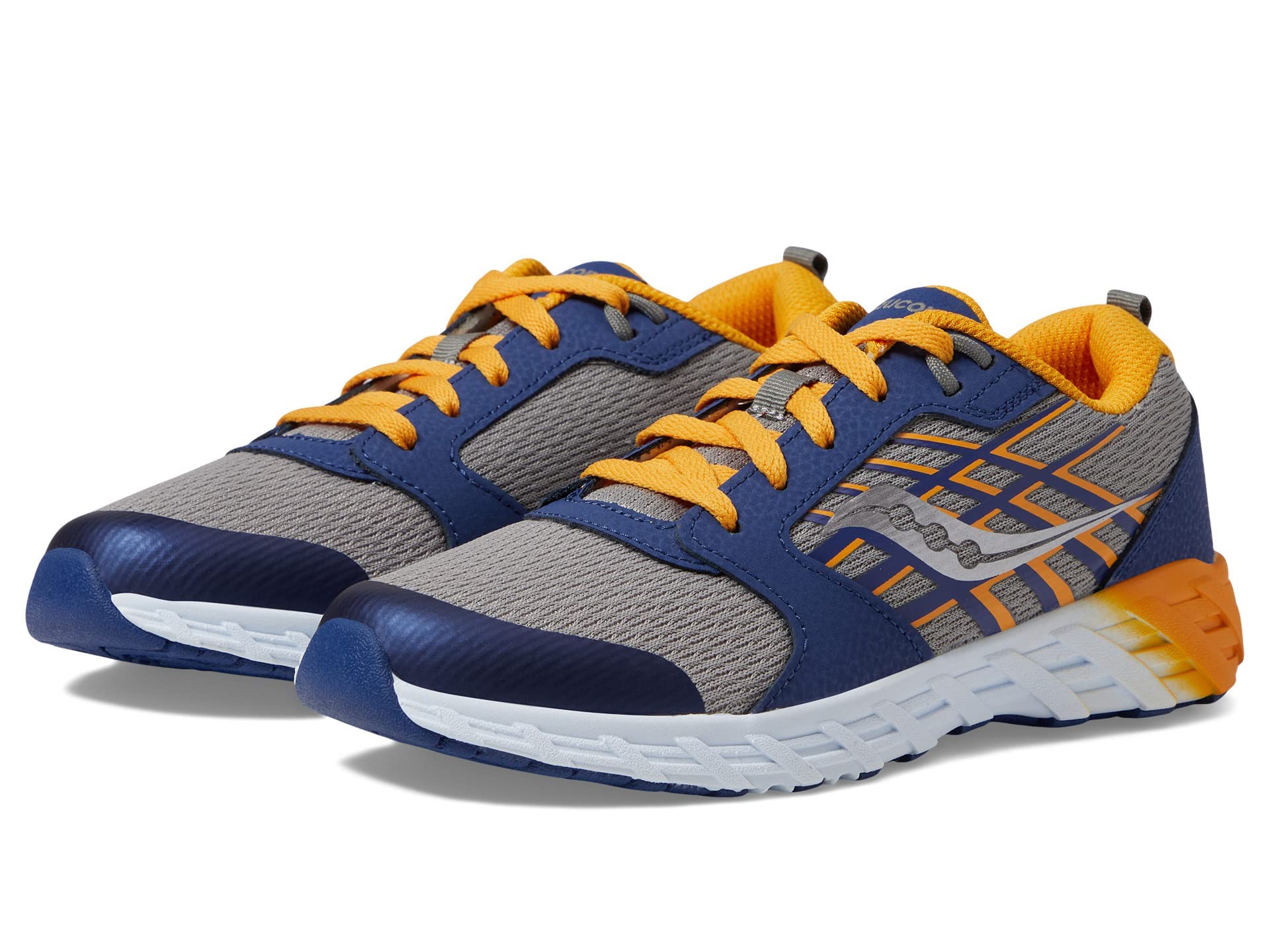 Saucony Wind 2.0 Sneaker, Navy/Gold, 11.5 US Unisex Big Kid