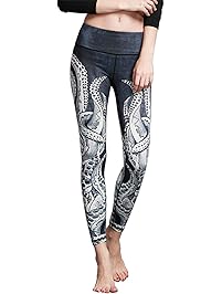 MTSCE Yoga Pants Yoga Capris Printed Workout Leggings for Fitness Riding Running