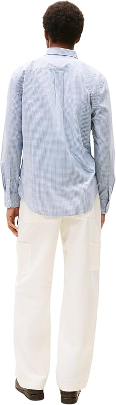 Chemise Homme Flex Poplin Small Tartan en Coton, Bleu (Breezy Blue/Multi Check), S — photo 2 sur 4