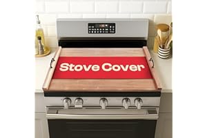 Riveira 30x22 Acacia Natural Stove Top Covers for Electric Stove & Gas Stove Top Covers for Gas Burners – Large Gas Stove Cover with Handle & Juice Groove – Rustic Stove Covers for Gas Stove Top