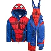Marvel Spider-Man Boys Snow Suit Set - 2 Piece Insulated Boys Winter Coat Ski Jacket & Ski Pants Bib Overalls for Toddlers