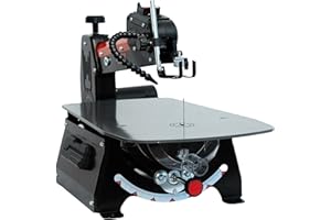 Bucktool 18 Inch Variable Speed Scroll Saw, 1.3A Power Scroll Saws for Woodworking with Rotating Saw Arm, 15 TPI Pinned Blade, 18 TPI Pinless Blades for Craftsman, Crafting, Craft