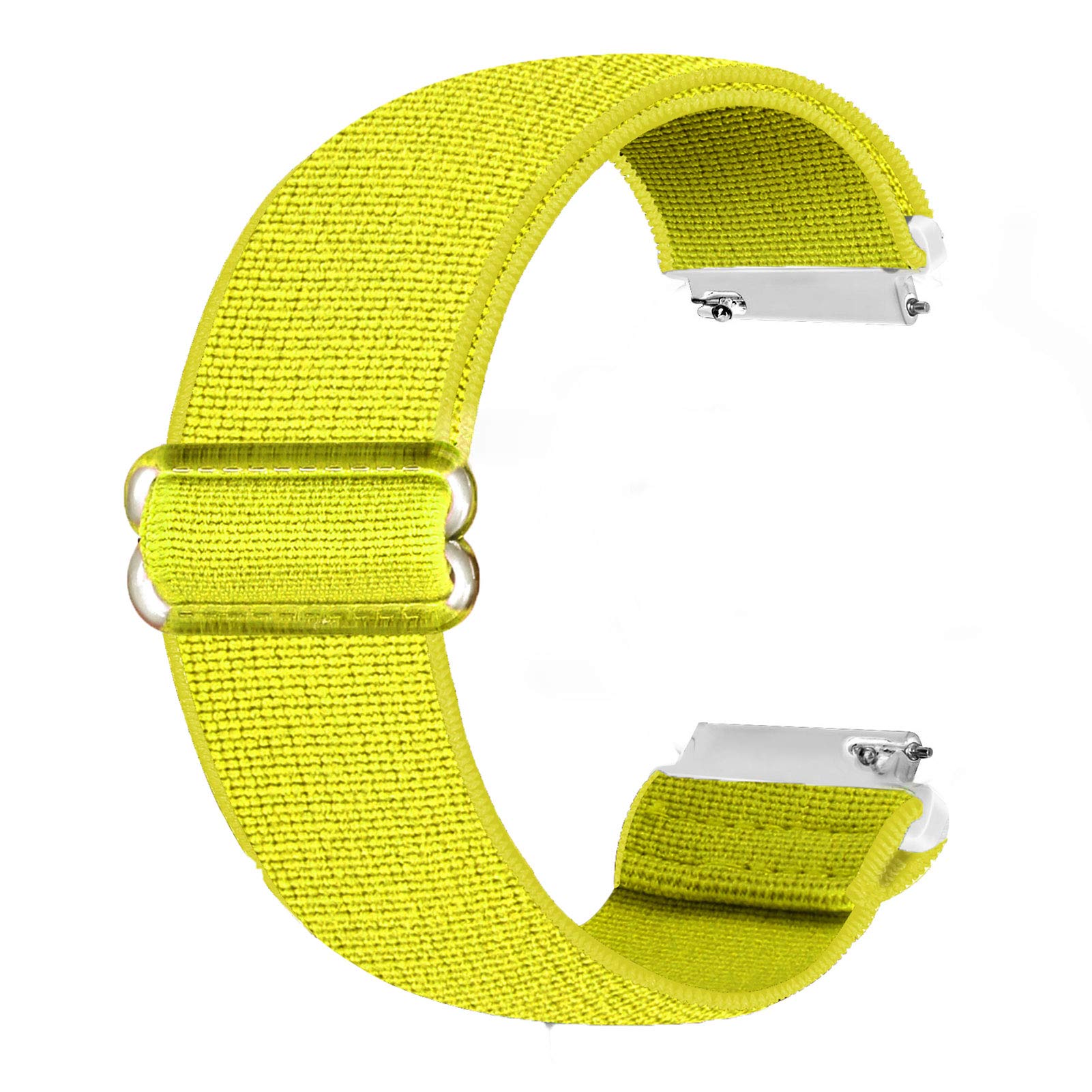Ecogbd 20mm Elastic Replacement Watch Strap Compatible with Galaxy Watch Active/Active2 40mm 44mm/Garmin Vivoactive3, Soft Fabric Nylon Straps for Women Men (Yellow)