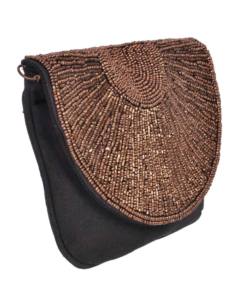 diwaah!! black embellished envelop clutch