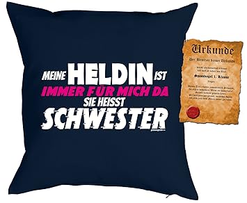 Familiengeschwisterdeko Kissen Inkl Spaß Urkunde Thema