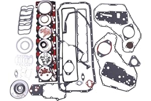 HIRINTOL 12V 6B 6BT 6BTA 5.9L Engine Full Gasket Kit Head Gasket Set 3921394 4089649 3802025 3802026 for Cummins 6B5.9 QSB5.9 CM550 ISB Engine Dodge Ram Pickup 1989-1998