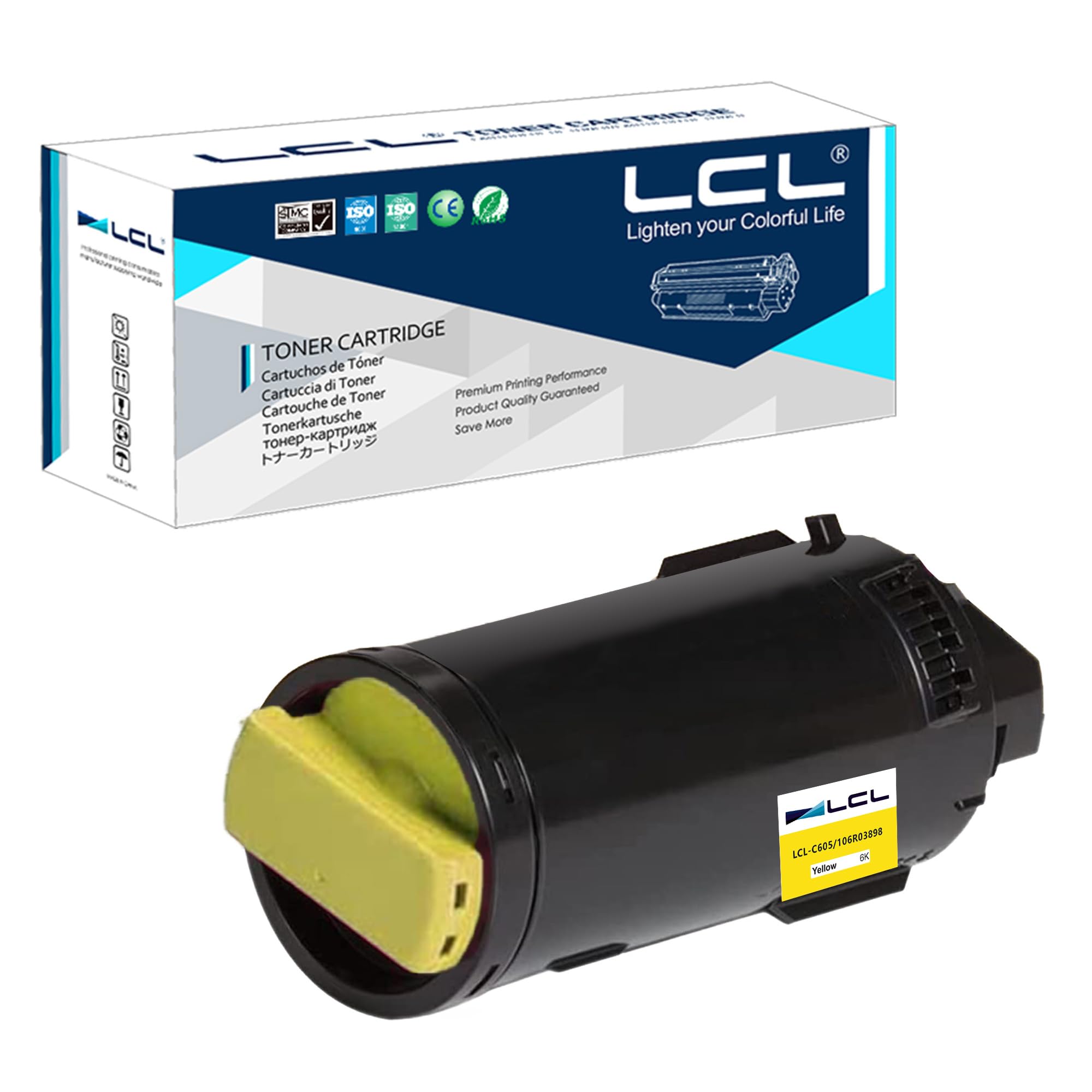 LCL Compatible Toner Cartridge for VersaLink C605 C600 C600N C600DN 106R03898 (1 Yellow) Replacement for Xerox VersaLink C605 C600 C600N C600DN C600DT C600DX C600DXF C600DXP C605X C605XLM C600V/N
