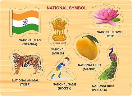 Krireen National Symbol Wooden Learning Educational Puzzle Board for Kids