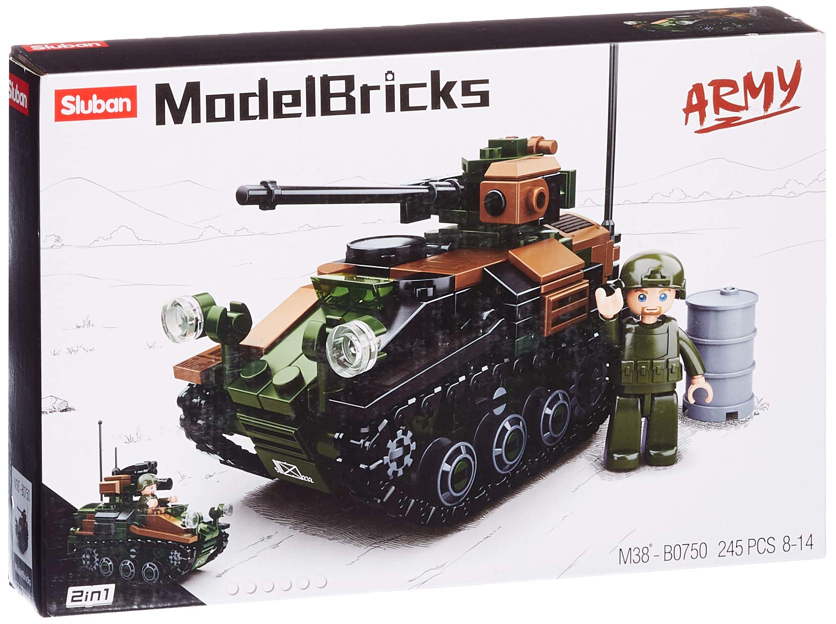 Sluban Wiesel Armoured Weapons Carrier 2in1