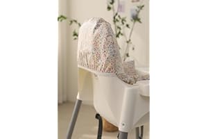 Gembebe Waterproof High Chair Cushion for Ikea High Chair, One Piece with Sitting Cushion, Easy-Clean, Super Comfort (Flower Garden)