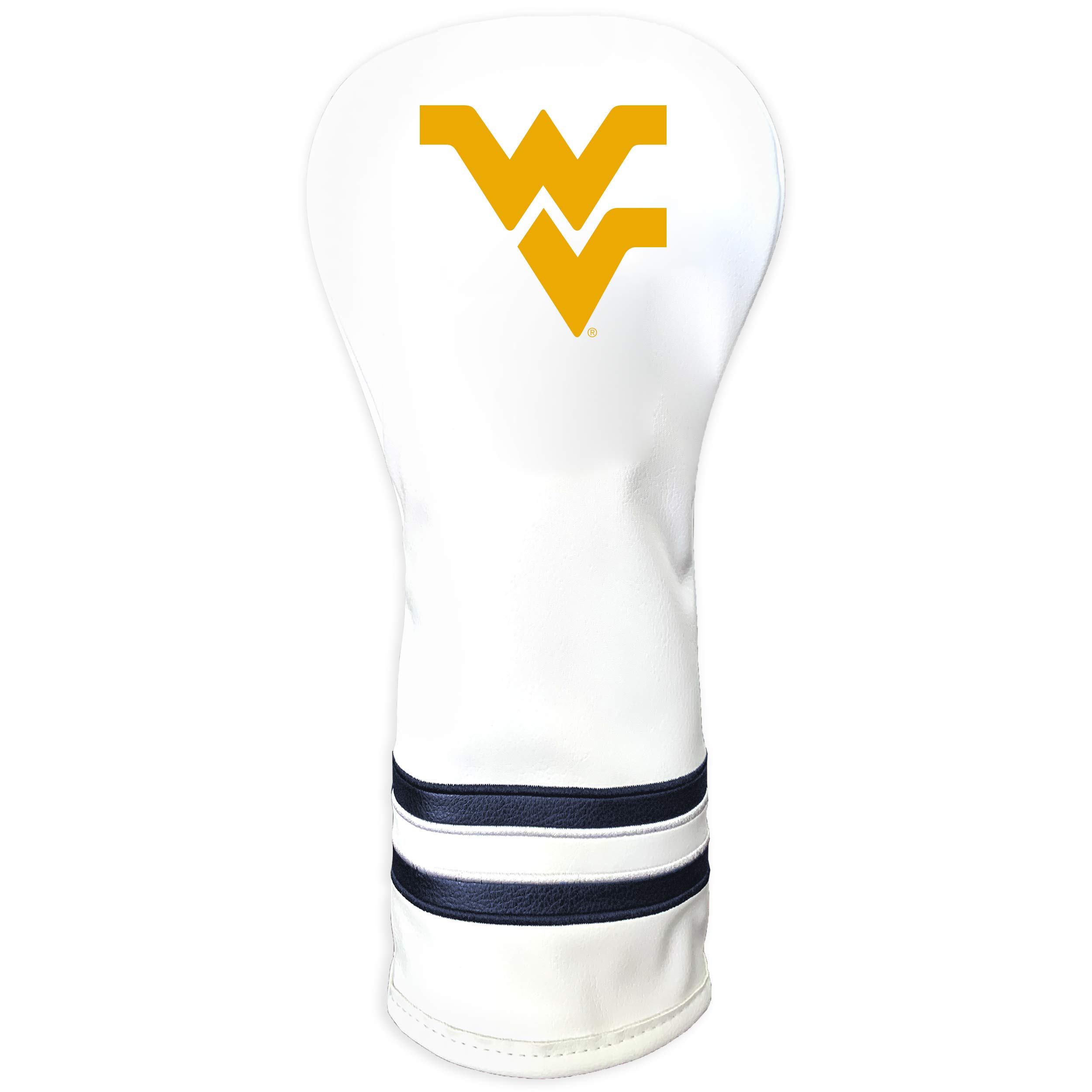 Team Golf NCAA West Virginia Mountaineers White Vintage Fairway Head Cover White Vintage Fairway Golf Club Headcover, Form Fitting Design, Retro Design