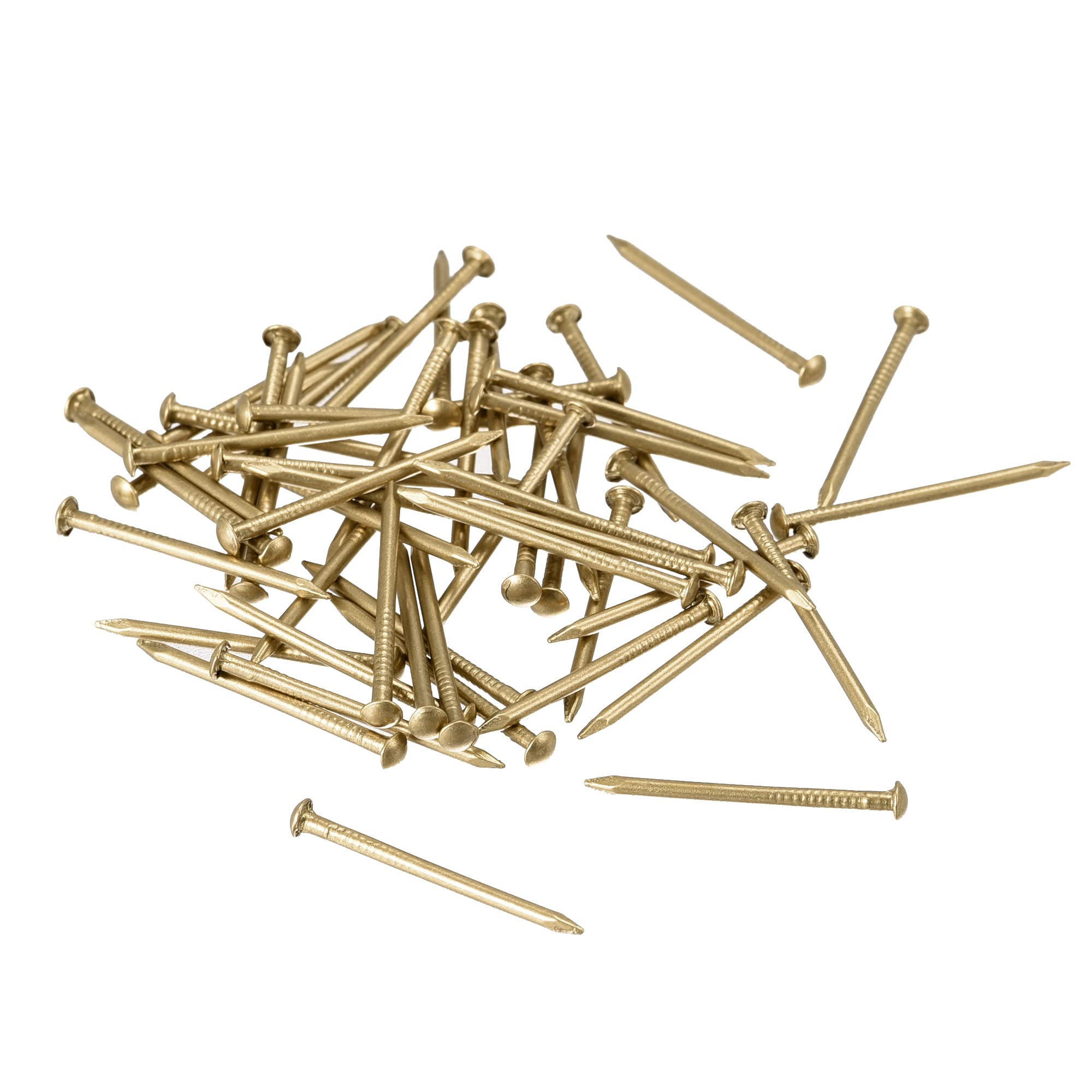 sourcing map Small Tiny Brass Nails 1.2x20mm for DIY Decorative Pictures Wooden Boxes Household Accessories 50pcs