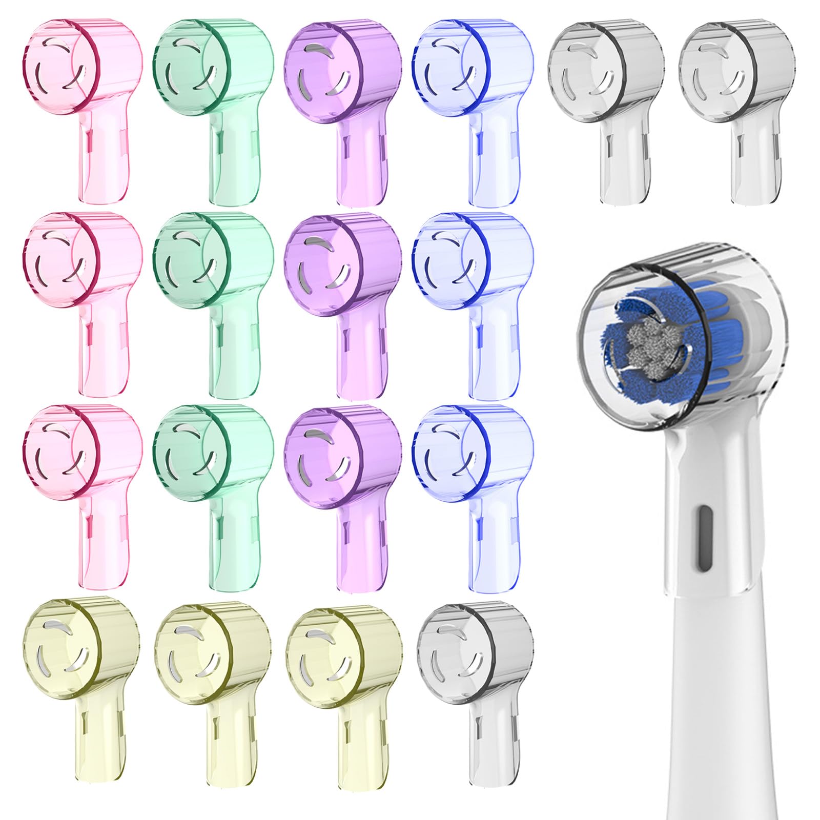 Asheyya 18PCS Electric Toothbrush Head Cover, Toothbrush Head Cover Cap for Oral B, Dustproof Electric Toothbrush Protective Case for Home Outdoor Travel Bathroom