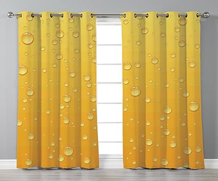 Satin Grommet Window Curtains Yellow Decor Yellow Ombre Background