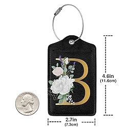 2 PCS Flower Lette B Luggage Tag for Suitcases