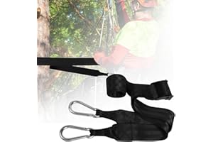 Heavy Duty Lineman Climbing Strap Tree Stand Harness with 2 Adjustable Metal Hooks - Lineman Climbing Belt Equipment for Tree