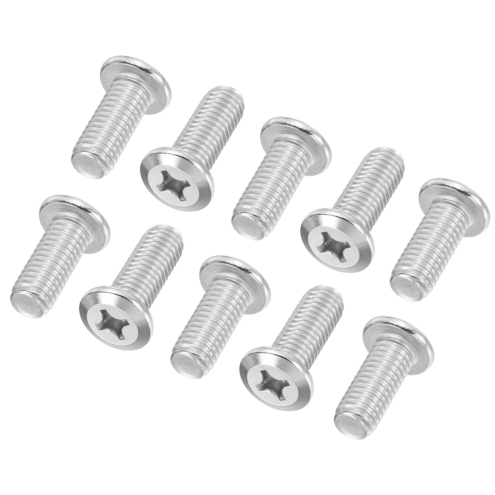 PATIKIL Flat Round Head Phillips Screws, 16 Pack M8-1.25 x 20mm Binding Screws 304 Stainless Steel 18-8 Full Thread, Phillips Drive Machine Screw Furniture Screw Connector Bolts