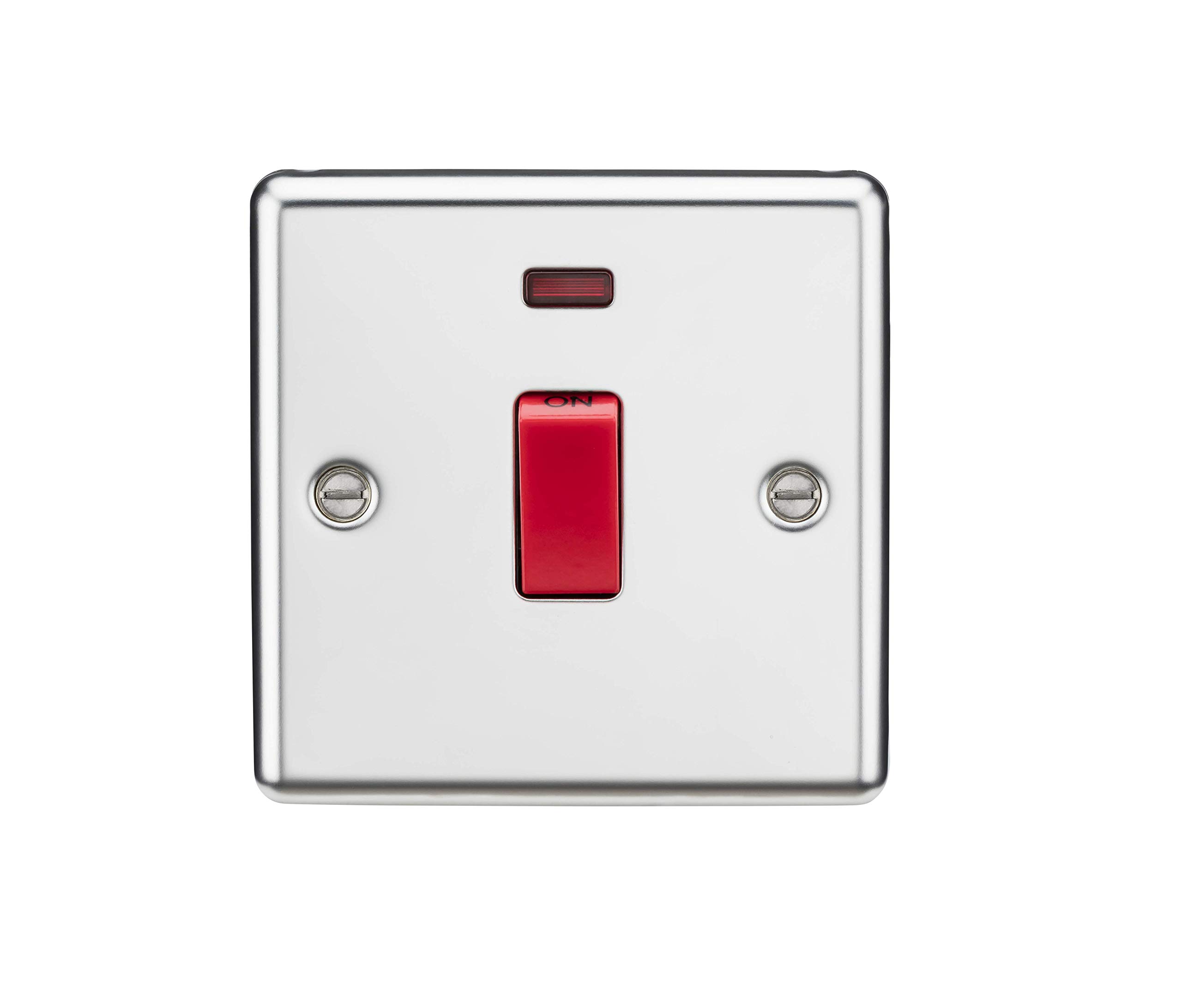 45A DP Switch with Neon (Single Size) - Rounded Edge Polished Chrome — image 1