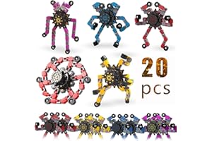 SENGTIN 20pcs Random Fidget Spinners,DIY Deformable Robot Fingertip Toys,Decompression Spinner,Deformable Creative Mechanical Gyro Toys,Stress Relief Mechanical Chain Toy for Kids Adults，Party Supplies