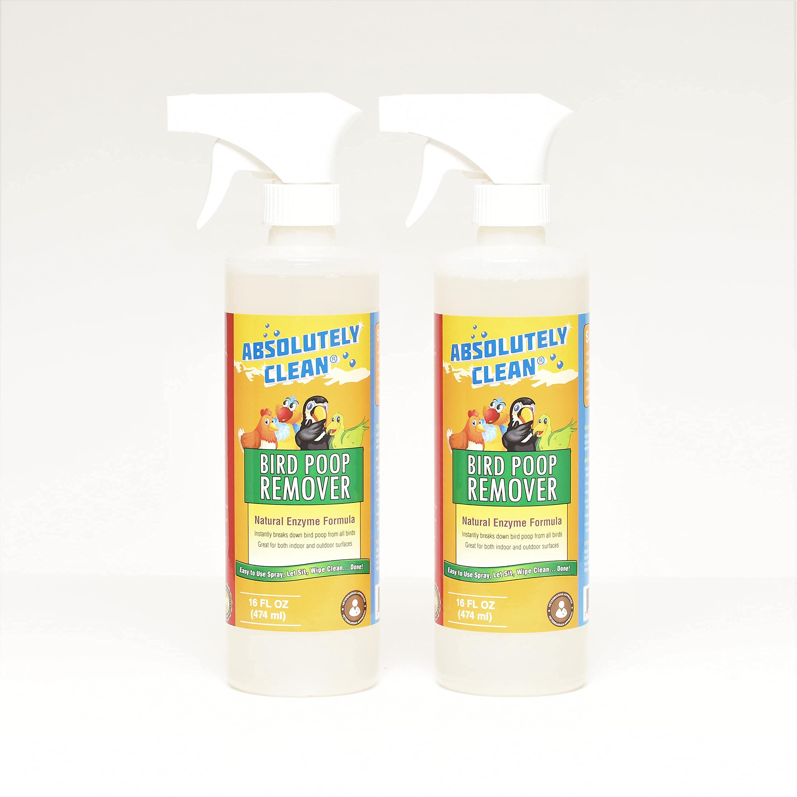 Photo 1 of Absolutely Clean Amazing Bird Poop Remover - Just Spray/Wipe - Safely & Easily Removes Bird Messes - Use Indoor/Outdoor - Made in The USA