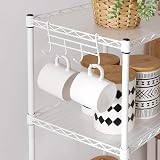 SONGMICS Bathroom Shelf Metal Storage Rack 5 Tiers 100 kg White Translucent view 4
