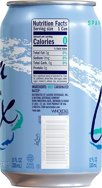 LACROIX SPARKLING WATER, PURE, 12 FL OZ (PACK OF 12)