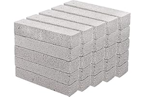 HATOKU 25 Pieces Pumice Stone Toilet Bowl Cleaner, Pumice Scouring Stick Remove Hard Water Ring in Toilet, Pumice Stones for Cleaning, Household, Bath, Kitchen, Pool (5.9 x 1.4 x 0.9 Inches)