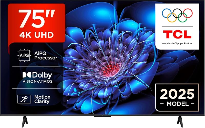 TCL 75P6K-UK 75 Inch 4K HDR Google TV Dolby Audio Chromecast Built-In