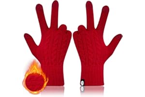 MA COWCF Women's Winter Gloves for Cold Weather Thermal Knit Elastic Soft Touch Screen Glove for Running Driving Hiking