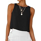 ANRABESS Women Crop Tank Tops High Neck Sleeveless Linen Shirts 2026 Summer Outfits Casual Blouse Beach Vacation Clothes