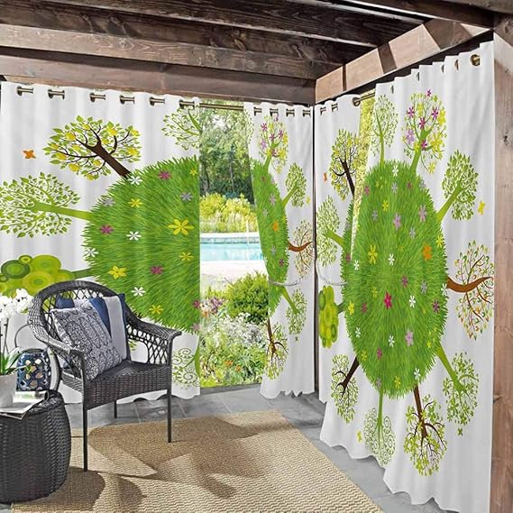 Anmaseven Cortinas de calidad de la Tierra para balcón, cortinas de