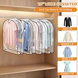 Dntorx 4 Pack Full Clear Garment Bags 50 x 24 x 10 Inch Side Zip view 3