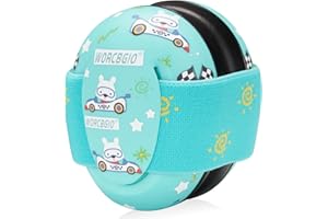 WORCBGIO Infant Ear Protection Noise Cancelling Baby Ear Muffs, Toddler Hearing Protection with Adjustable Elastic Headband，Race car