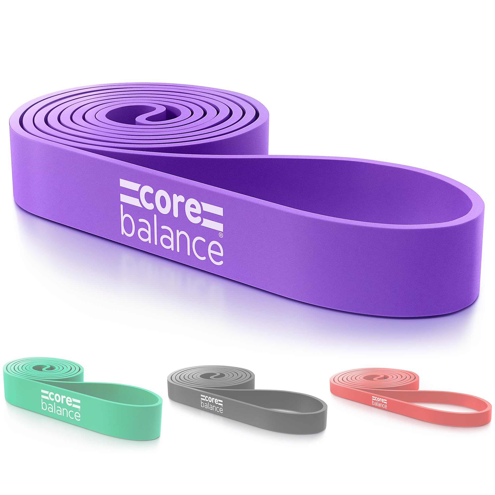 Core Balance Long Loop Resistance Band For Assisted Pull Ups Natural Latex (Purple 15kg to 40kg)