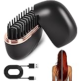 TOSEFES Mini Hair Straightener, Rechargeable Wireless Portable Hair Straightener Brush, 3-Temperature Control for Women, Compact and Travel-Friendly Hair Styling Tool