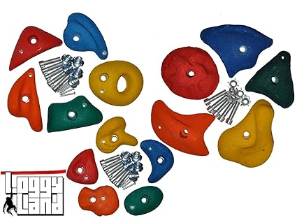 Loggyland Klettersteine Set - 15 Klettersteine in verschiedenen Farben und Formen