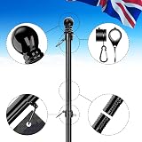Holdfiturn 6FT Stainless Steel Flagpole Kit with Wall Mount Bracket view 3
