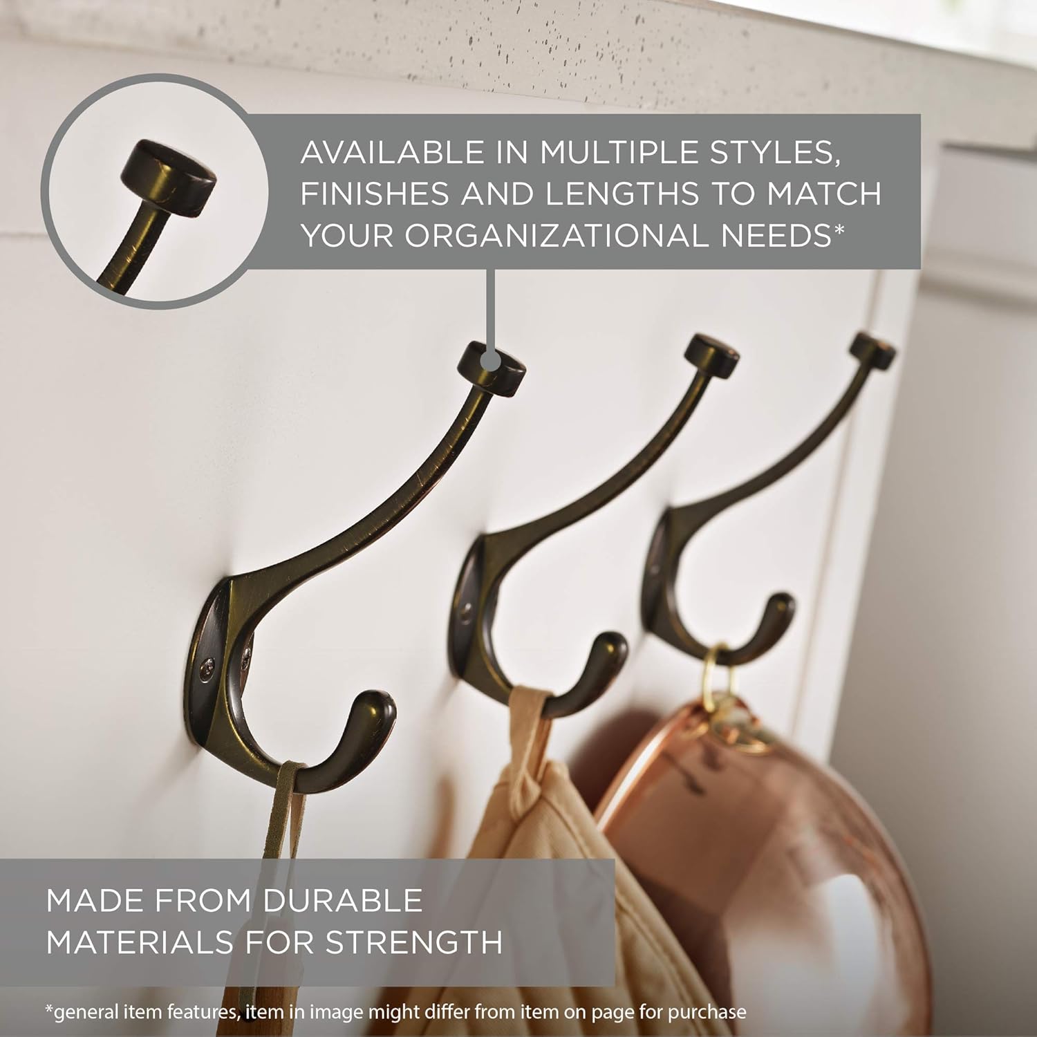Franklin Brass FBDPRH5-MN-C Double Prong Robe Hook, 5-Pack, Matte Nickel, 5 Count - - 