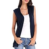 Urban CoCo Women's Sleeveless Cardigan Open Front Vest Lightweight Cool Coat