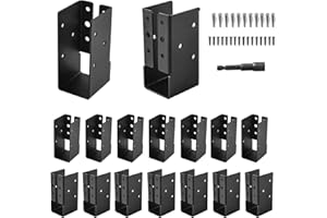 AXWHYS Concealed Joist Hangers, 16 Pcs of 2"x4" Outdoor Trim Concealed Flanges, Q235B Steel Powder Coated Concealed Mount Joist Hangers for 2"x4" Beam Swing…